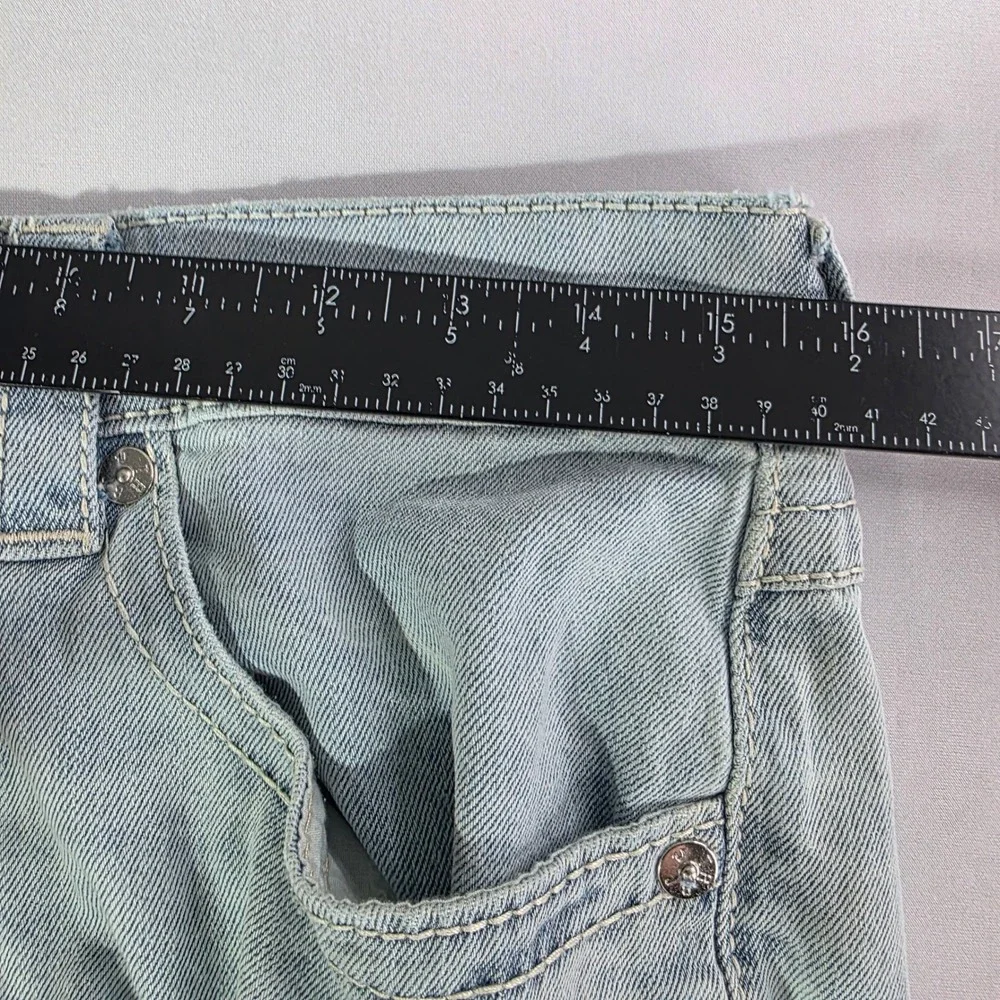 True Religion Ricky Relaxed Straight Light Wash Denim Jeans Mens 31x33